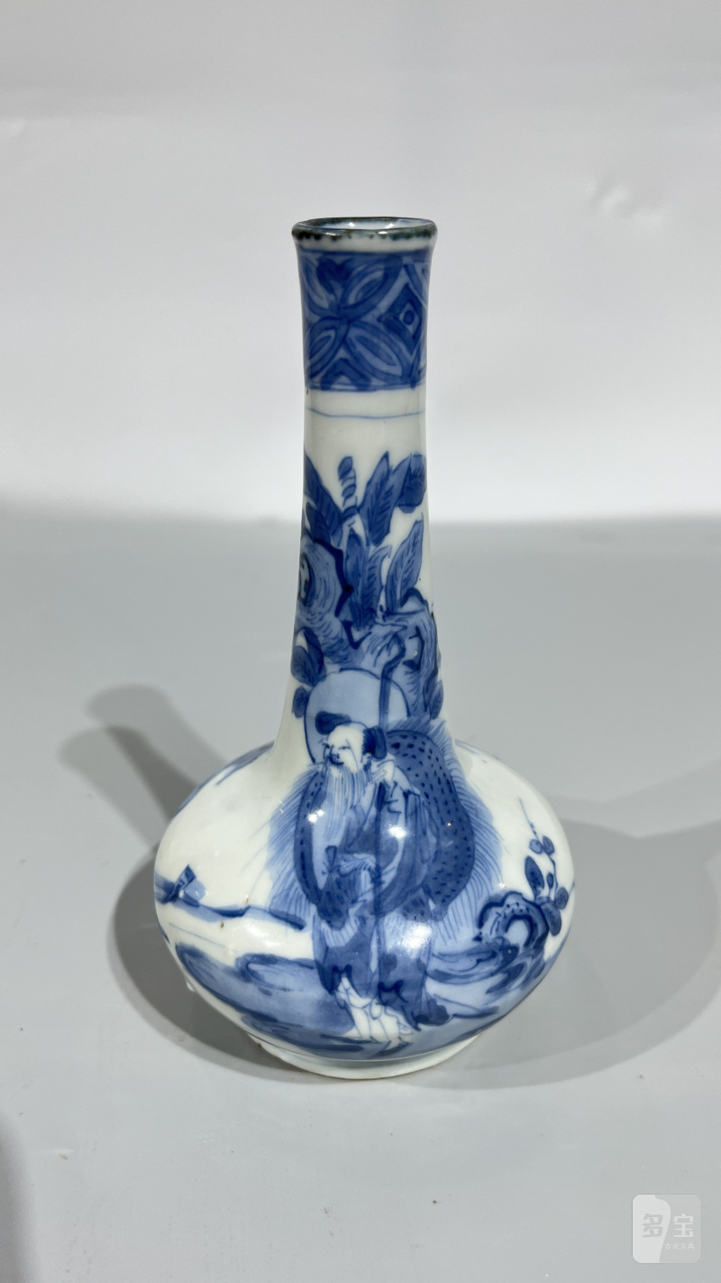 明 青花人物纹长颈瓶 - 图6